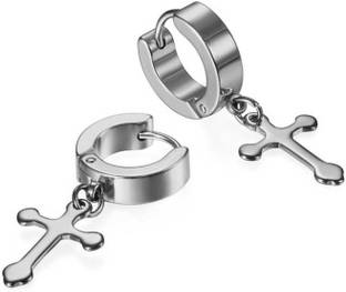 ShopTop Religious Jewelry Christmas Jesus Cross Earring Stainless Steel Metal Magnetic Earring