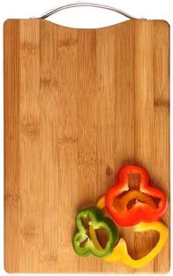 Flipkart SmartBuy (33*23) Thick Wooden Bamboo Kitchen Chopping Cutting Slicing Board with Holder for Fruits Vegetables Meat Wooden Cutting Board