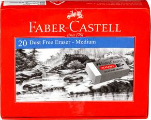 FABER-CASTELL Dust Free Erasers Small Box Of 20 Non-Toxic Eraser