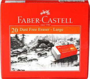 FABER-CASTELL Dust Free Erasers Large Box Of 20 Non-Toxic Eraser