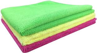 SOFTSPUN Microfiber Cloth - 3 pcs - 40x60 cms - 340 GSM Multicolor Dry Microfiber Cleaning Cloth