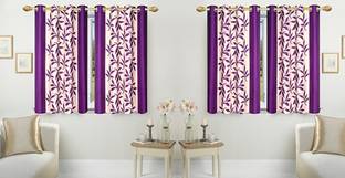 Loof Klapper 153 cm (5 ft) Polyester Semi Transparent Window Curtain (Pack Of 4)