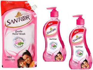 Santoor COMBO PUMP215 ML X 2 POUCH 750 ML 1 Hand Wash Pump Dispenser
