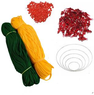 PUSHPA CREATION Macrame Threads,Beads,Bells,RingsFor Macrame Craft