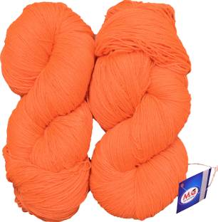M.G Enterprise Knitting Yarn 3 ply Wool, Orange 400 gm Best Used with Knitting Needles, Crochet Needles Wool Yarn for Knitting.