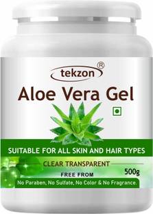 tekzon Pure Natural Aloe Vera Gel (500 Gram ) - Ideal for Skin Treatment, Face, Acne Scars, Hair Treatment