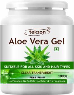 tekzon Pure Natural Aloe Vera Gel (1000 GM ) - Ideal for Face, Skin Treatment, Acne Scars Treatment