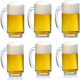 Joy2u (Pack of 6) beer mug set 357 ml Glass Set Beer Mug