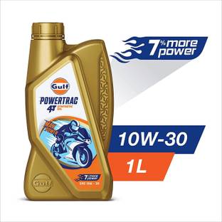 Gulf Powertrac 4T SAE 10W-30 - [1 L] - Pack Of 2 Synthetic Blend Engine Oil