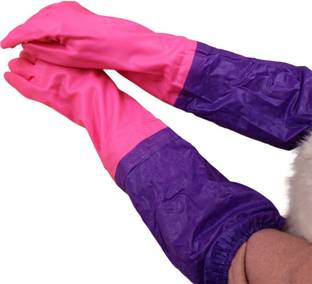 MAAUVTOR Waterproof Dish Washing Reusable Household Kitchen Long Elbow Length Gloves Wet and Dry Glove Set
