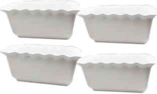 Oshi Greens 14 inches Rectangle Flower Pot with fence design Plant Container Set