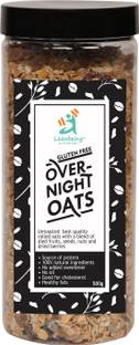 LEANBEING Overnight oats 500g | 100% Gluten free |Whole Oatmeal with seeds, nuts , berries & dried fruits Plastic Bottle