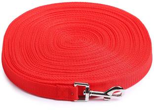 THE DDS STORE Dog Training Lead Cotton Nylon Webbing Line Leash (RED, 1.INCH / 20.FEET ) Dog Training Lead Long Rope Cotton Nylon Webbing Recall Obedience Line Leash for Pet 1.inch, (RED) 20.Feet Long Dog Strap Leash (RED) Dog Leash