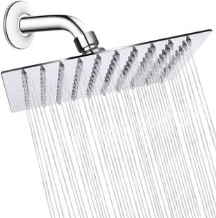 ANMEX 8x8 Ultra Thin SS Square (8"X8") Rain Shower Head Premium Quality with 9inch Round Arm Showers