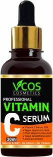 Vcos Cosmetics Vitamin C 20% Hyaluronic Acid, Ferulic Acid & Vegan Glutathione Acid Serum