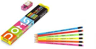 DOMS Neon Rubber Tipped Pencil Pack of 10 Box (100 Pencils)