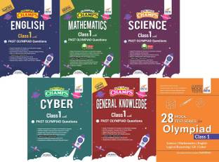 Olympiad Champs Science, Mathematics, English, Logical Reasoning, Cyber & Gk Class 1 with 28 Mock Tests