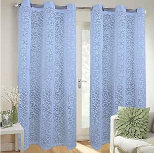 KUBER INDUSTRIES 214 cm (7 ft) Door Cotton Curtain (Pack Of 2)