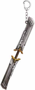RAJ Thanos Sword Keychain Metal - Thanos Keychain Endgame WAR 14 cm Size (Silver) Key Chain