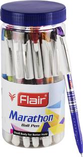 FLAIR Marathon 0.7 mm Ball Pen Jar | Sleek Body With Metal Clip | Smooth Writing Ball Pen