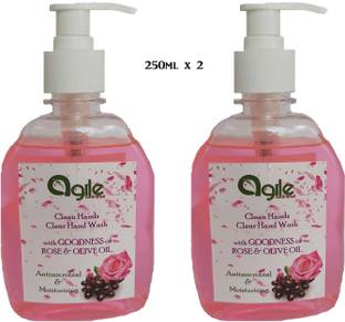 Agile Wellness Clean Hands Clear Hand Wash preimium quality 250 ML X 2 Hand Wash Bottle