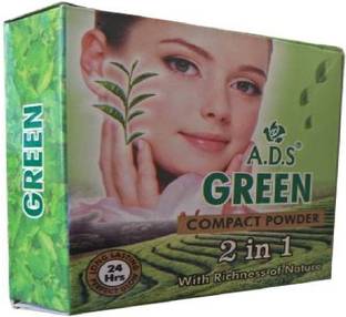 ads Green Tea 2 in 1 Compact Powder Compact (Green, 23.5 g) Compact