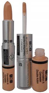 ads Foundation And Concealer Double Action For Women, 9ml Foundation