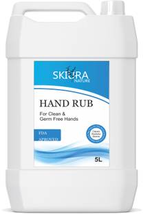 Skiura Hand Rub Sanitizer (kills 99.99% germs and infection without water with triple action formula sanitizes hands, pH balanced, nourishes skin) 5 Ltr Hand Sanitizer Can
