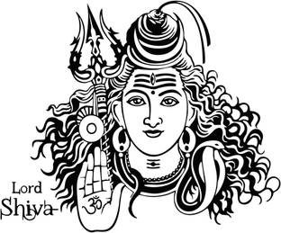 DivineDesigns 51 cm Lord Shiva Wall Sticker ( Size :- 61 X 51 cm ) Self Adhesive Sticker