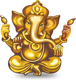 DivineDesigns 46 cm Ganesh Ji Wall Sticker ( Size :- 46 X 61 cm ) Self Adhesive Sticker
