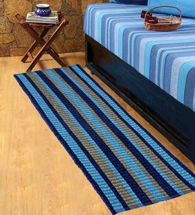 KUBER INDUSTRIES Blue Cotton Runner
