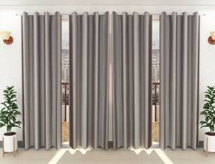 Loof Klapper 214 cm (7 ft) Door Polyester Semi Transparent Curtain (Pack Of 4)