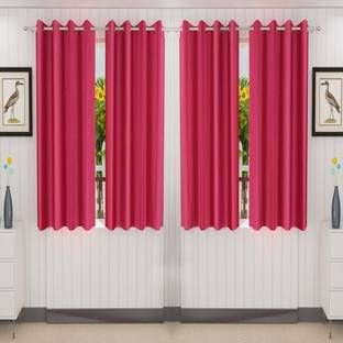 Loof Klapper 153 cm (5 ft) Window Polyester Semi Transparent Curtain (Pack Of 4)