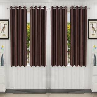 Loof Klapper 153 cm (5 ft) Polyester Semi Transparent Window Curtain (Pack Of 4)