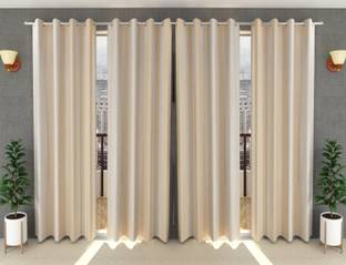 Loof Klapper 214 cm (7 ft) Polyester Semi Transparent Door Curtain (Pack Of 4)