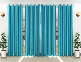 Loof Klapper 214 cm (7 ft) Polyester Semi Transparent Door Curtain (Pack Of 4)