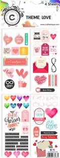 Craftastique Love Scrapbooking Elements & Tags Sheets 12 x 4.5 inches 250 gsm Craft paper