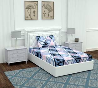 BEVI 204 TC Microfiber Single 3D Printed Flat Bedsheet