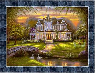 King Decore Beautiful House Digital Reprint 10.5 inch x 13.5 inch Painting