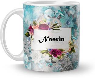 Beautum Name Nasrin Printed White Ceramic (350)ml Model No:BTNAMXYZ014001 Ceramic Coffee Mug