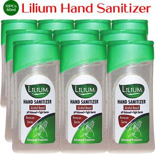LILIUM Hand Cleanser (Sanitizer), 600ml, Pack of 10 Hand Sanitizer Bottle