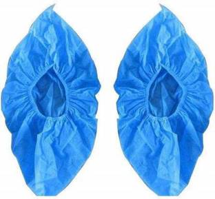shreeram enterprises Comfort Disposable Shoe Cover Polyester Plastic Blue Boots Shoe Cover, Toes Shoe Cover, High Ankle Shoe Cover, Flat Shoe Cover (Pack of 100) Polyester Blue Boots Shoe Cover, High Heeled Shoe Cover