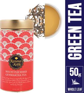 Karma Kettle Mount Fuji-Genmaicha Loose Leaf 50 Gm Tin Herbal Tea Tin