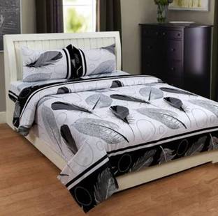 H18 SHEET 160 TC Microfiber Double 3D Printed Flat Bedsheet