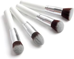 angelie 4 Pcs Professional Foundation Makeup Tools Cosmetic White Synthetic Brushes Concealer Blending Face Eye Brush Kit Set