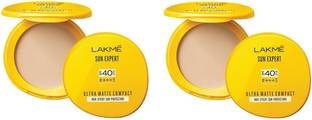 Lakmé Sun Expert Ultra Matte Compact SPF 40 UVA/UVB P+++(Pack of 02) Compact