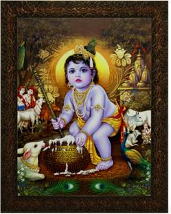 Indianara BAL KRISHNA PAINTING (2820) Digital Reprint 13 inch x 10.2 inch Painting