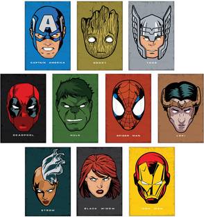 Marvel Posters – Avengers posters Set of 10 - Posters for room boys - Marvel Superheroes Posters - Infinity War Posters – Avengers End Game Poster - posters for study room – (18 inches X 12 Inches) Paper Print