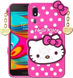 KING COVERS Back Cover for Samsung Galaxy A2 Core - Hello Kitty Case | 3D Cute Doll | Soft Girl Back Cover with Pendant