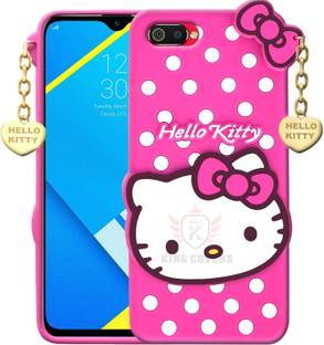 KING COVERS Back Cover for Realme C2 - Hello Kitty Case | 3D Cute Doll | Soft Girl Back Cover with Pendant